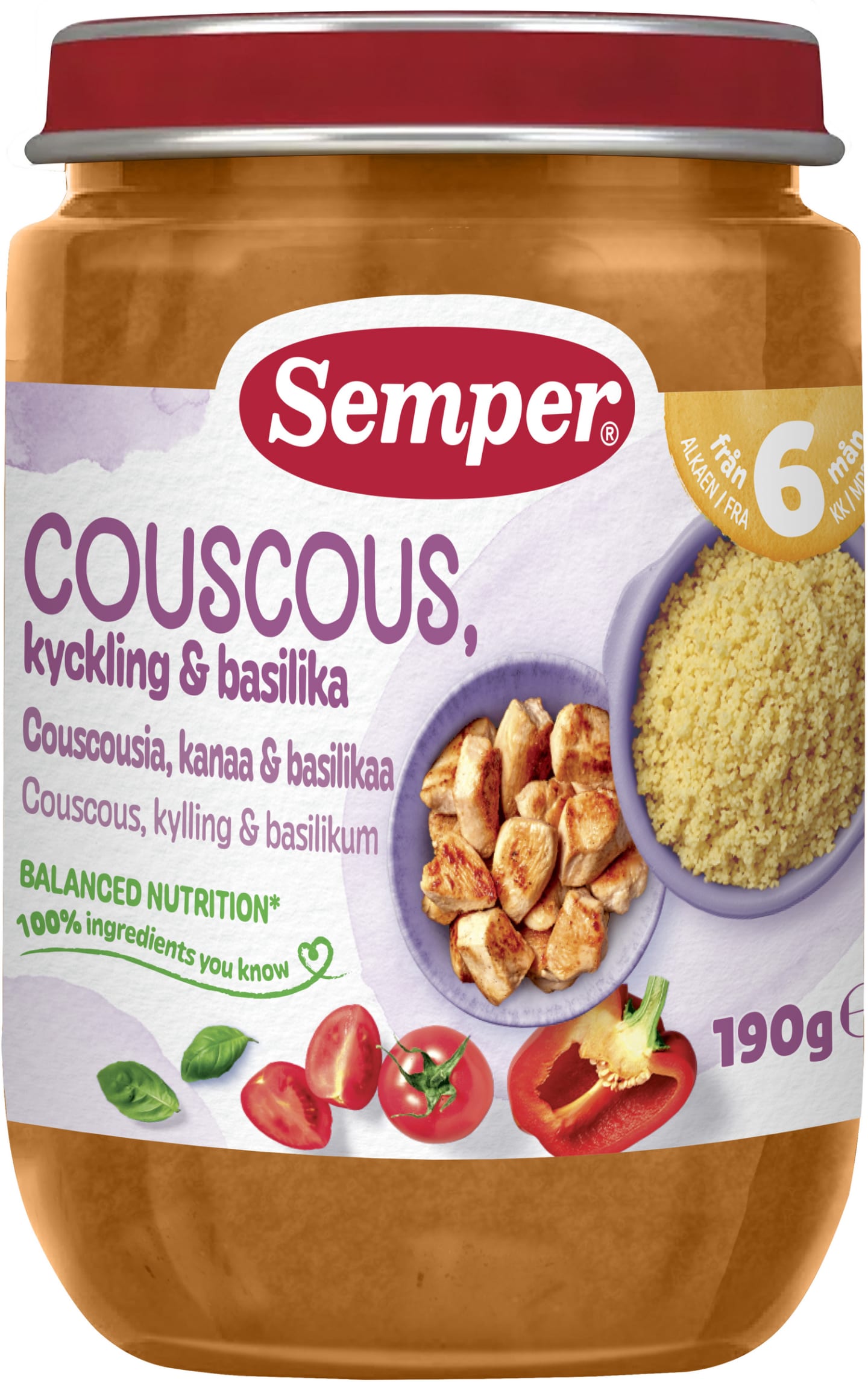 Couscous kyckling basilika 6m 190g