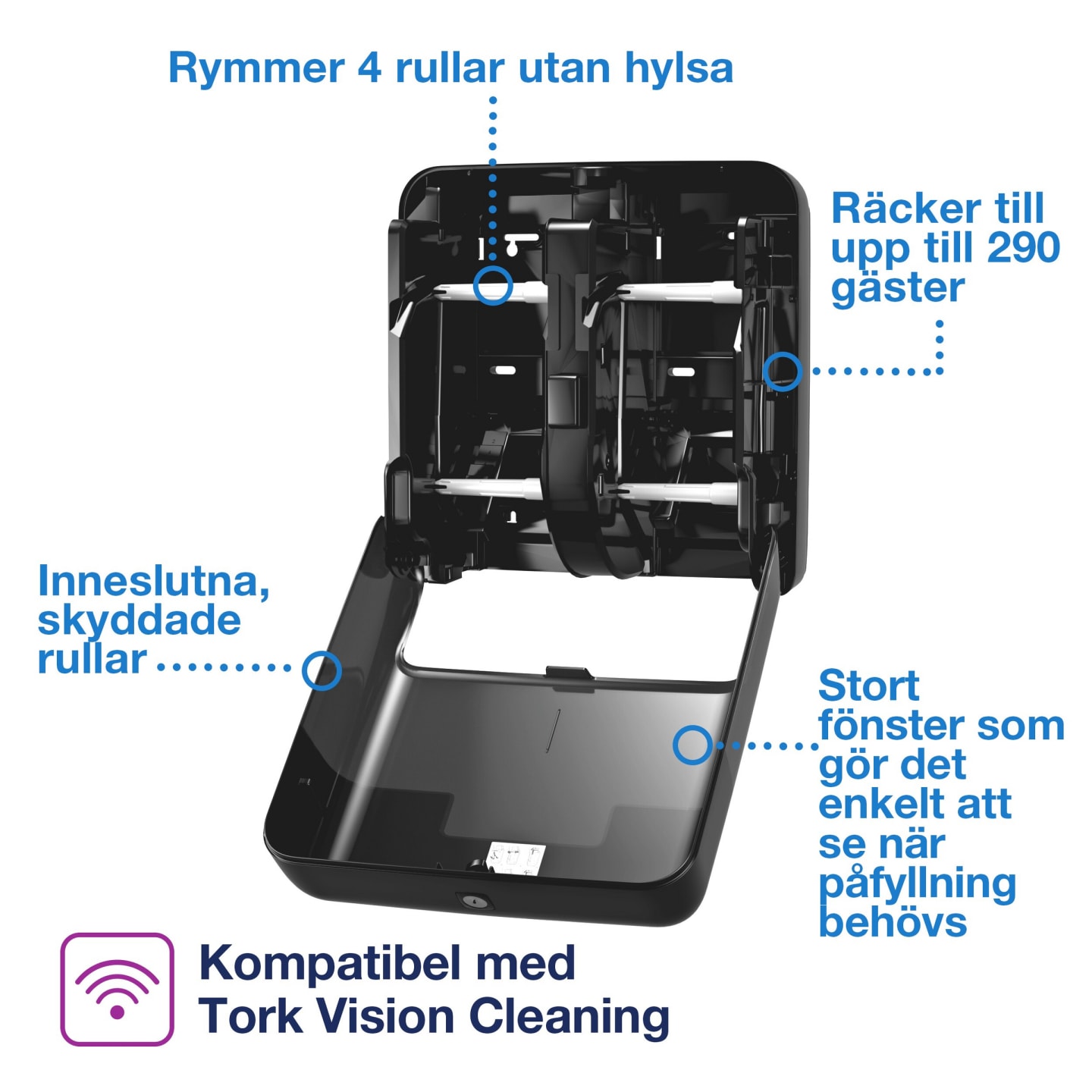 Disp toa Coreless 4 rullar T7 svart 1st