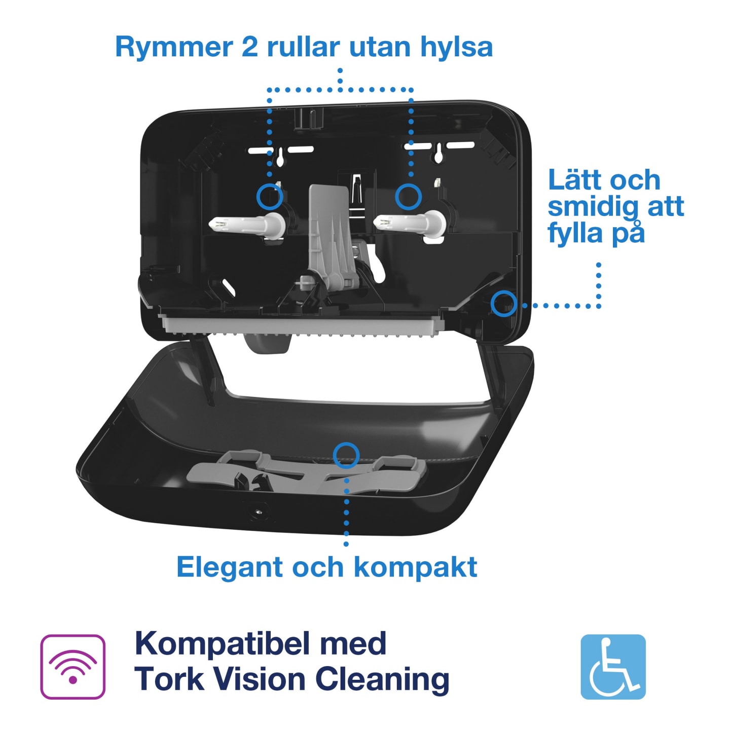 Disp svart OptiServe® Coreless 2r T7 - Bild 1 av 3
