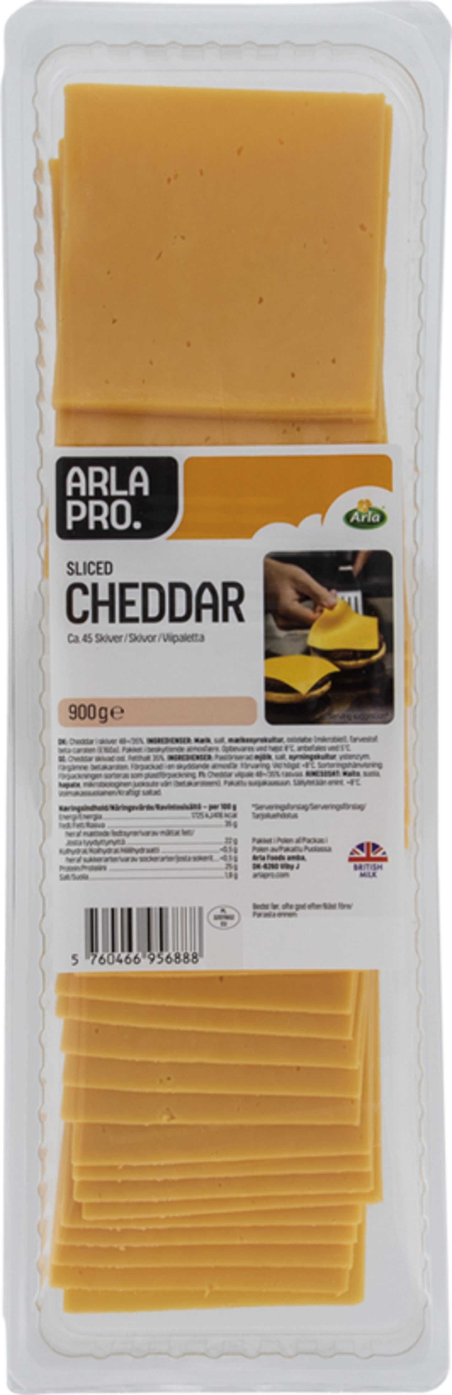 Hamburgerost Cheddar skivad ost 32% 900g