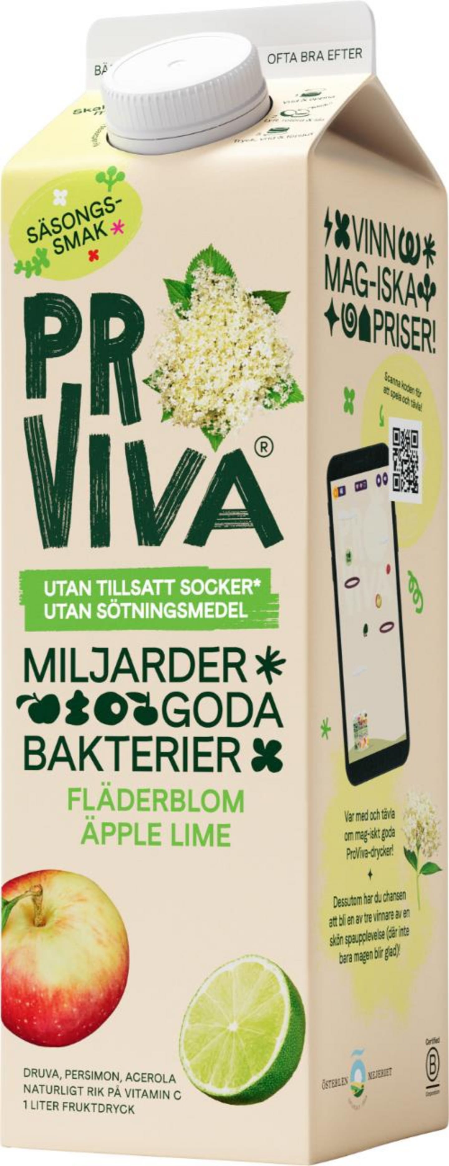 ProViva Fruktdryck Fläder Äpple UTS 1L