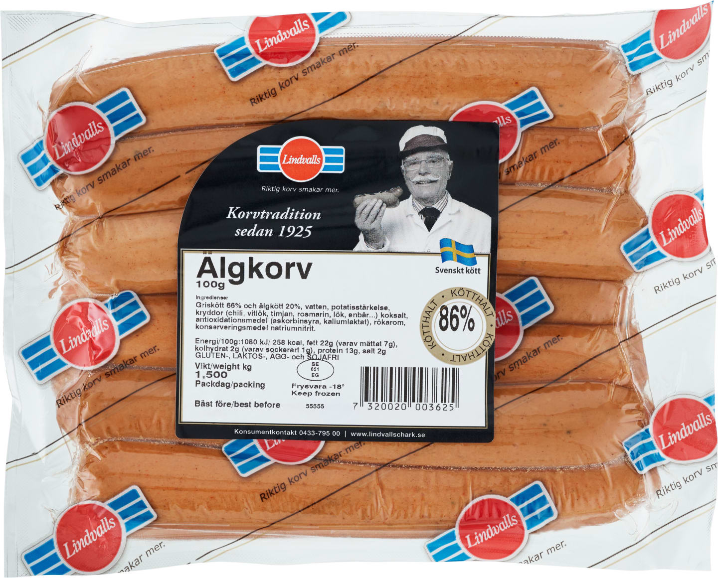 Älggrillkorv 15x100g