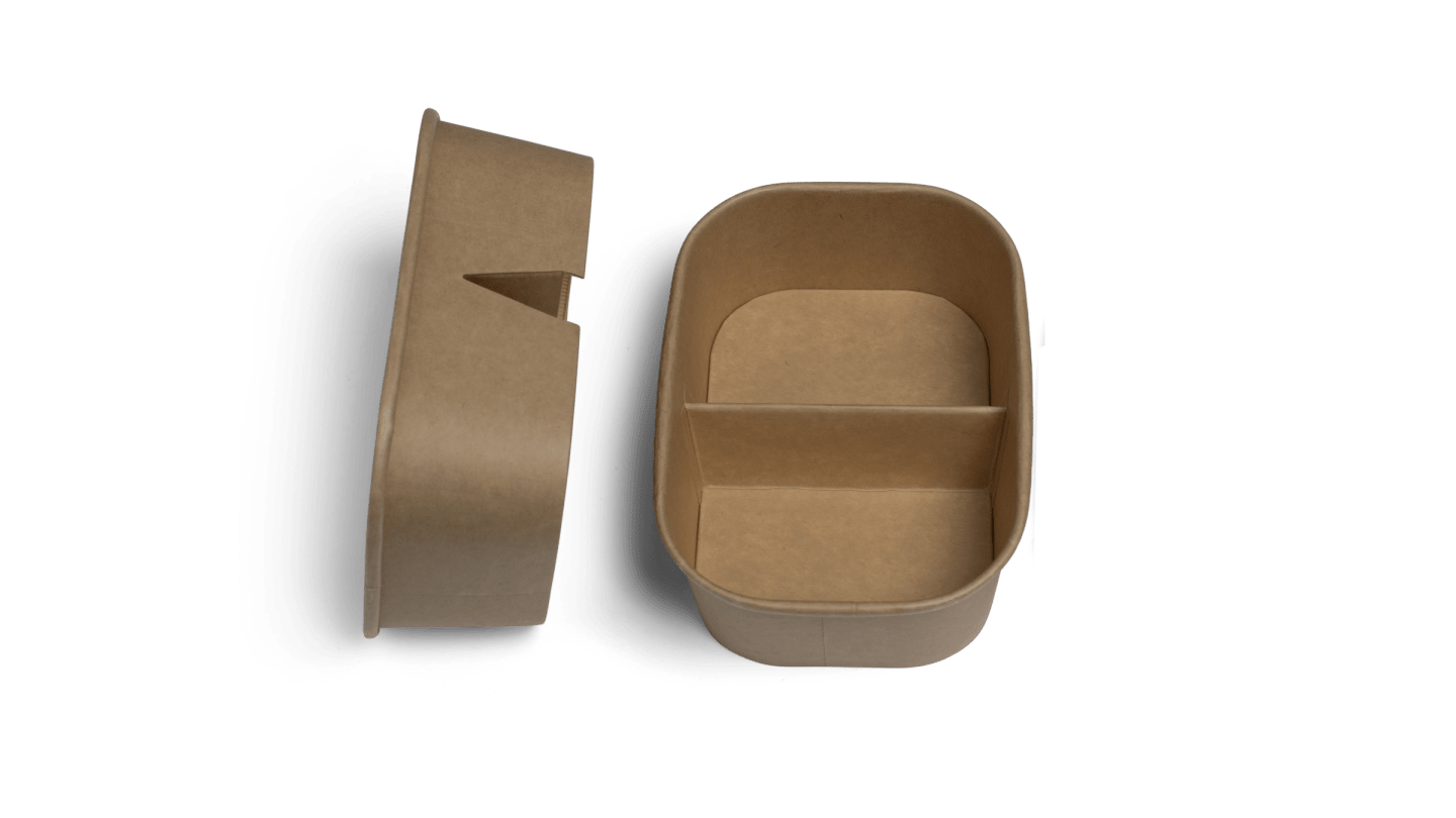 Mikroform 2-delad kraftpapper 1000ml