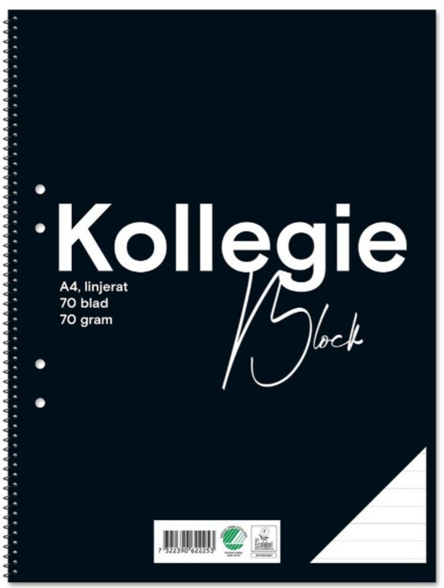 Kollegieblock A4 Linjerat 70Bl 10st
