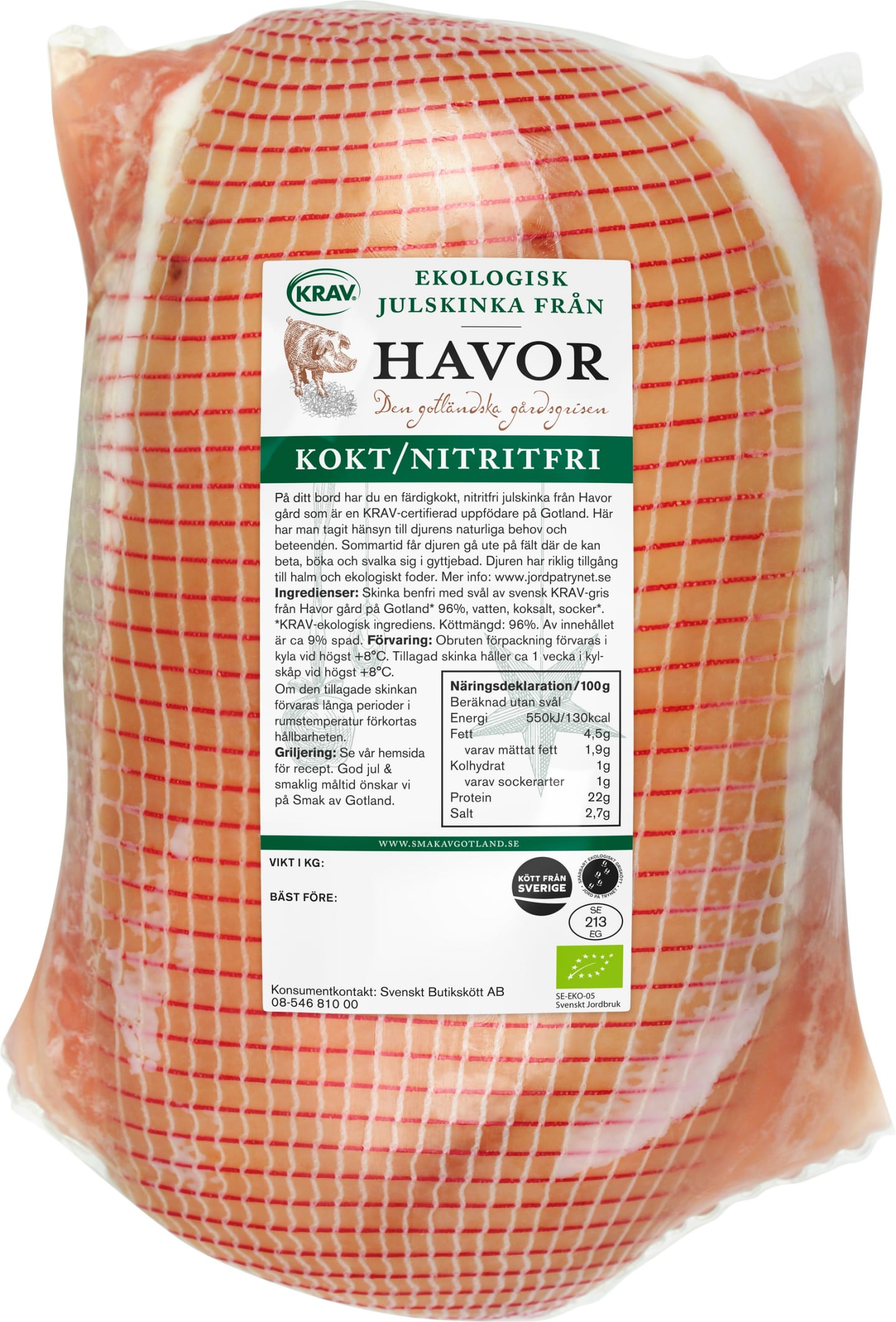 Julskinka kokt nitritfri 2,7kg