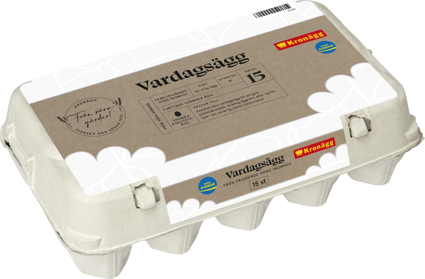 Ägg frigående M 15p 833g