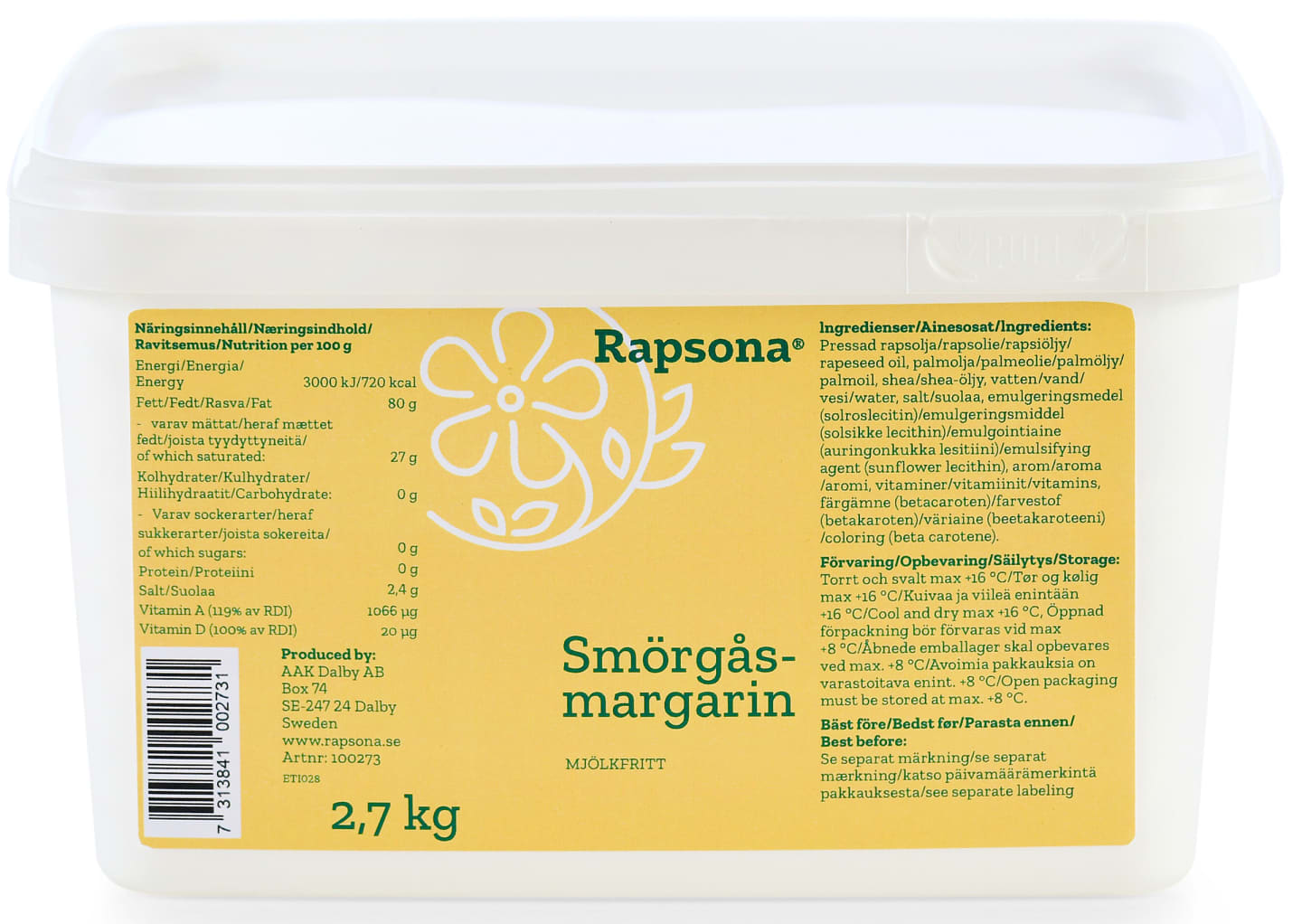 Smörgåsmargarin 80% 2,7kg - Bild 1 av 2
