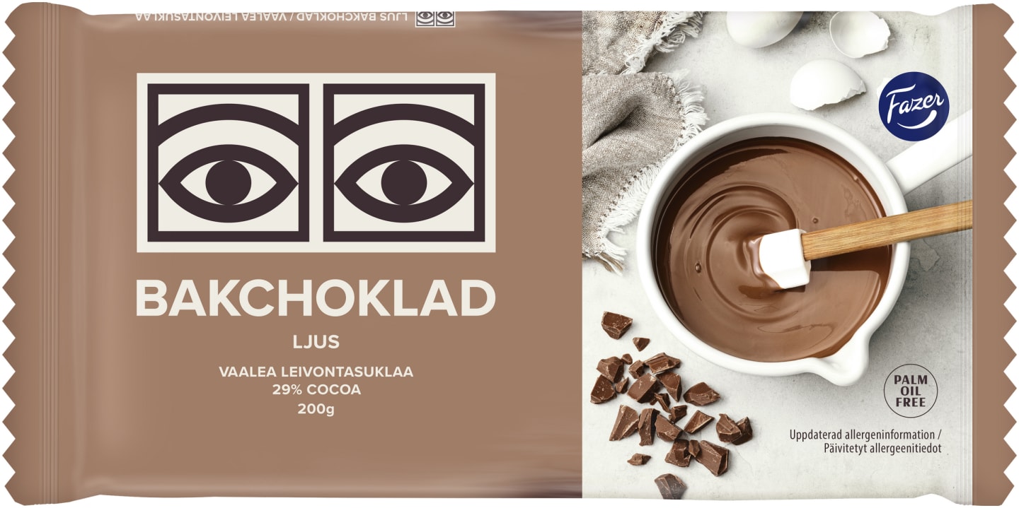 Ögon bakchoklad ljus 200g