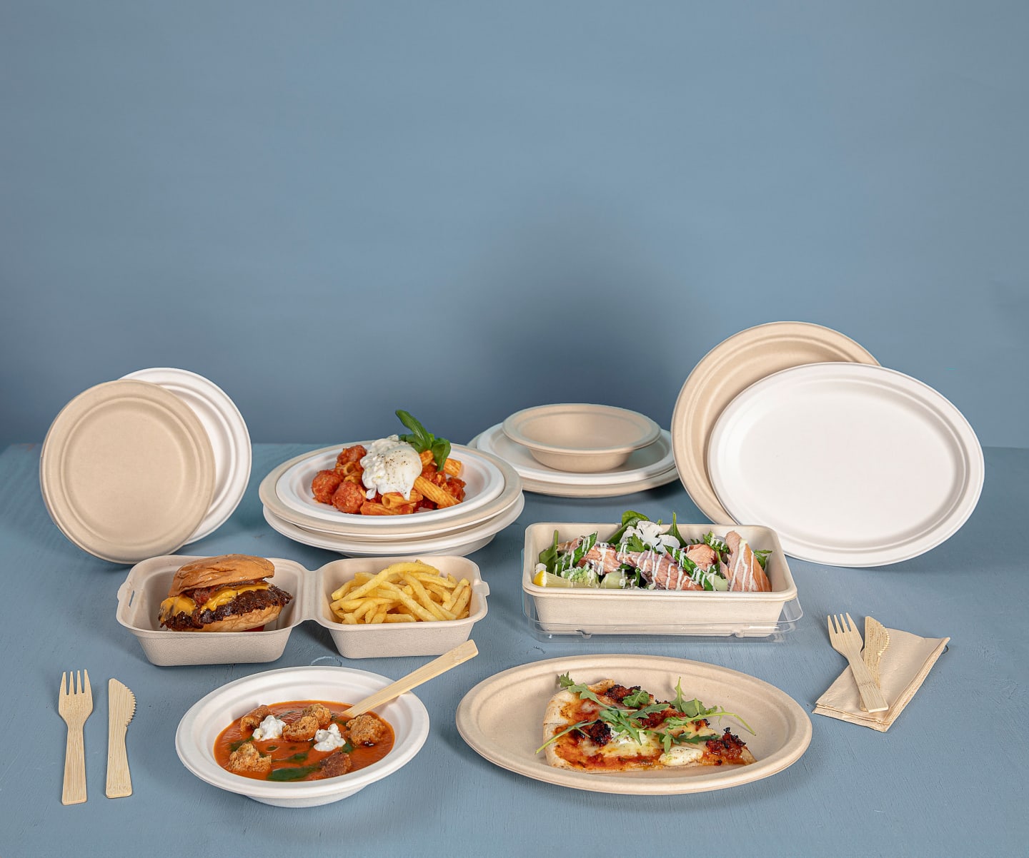 Hamburgerbox bagasse 152x150x82mm - Bild 1 av 2