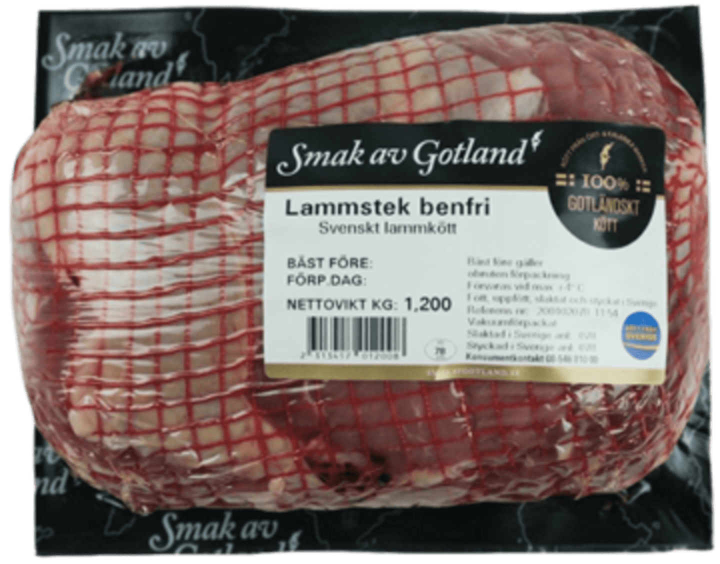 Lammstek benfri nätad 4x1,2kg