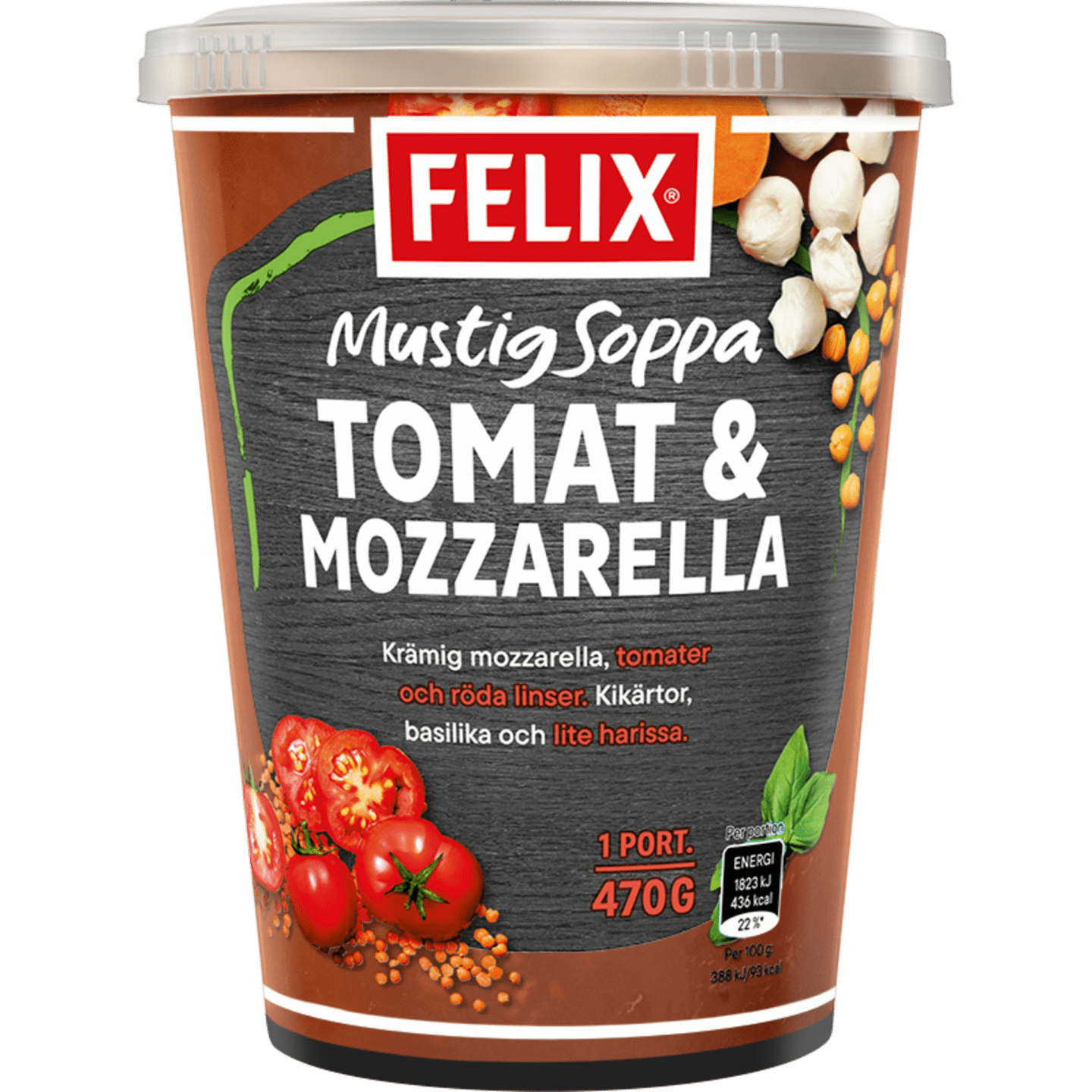 Tomat & mozzarella soppa 470g