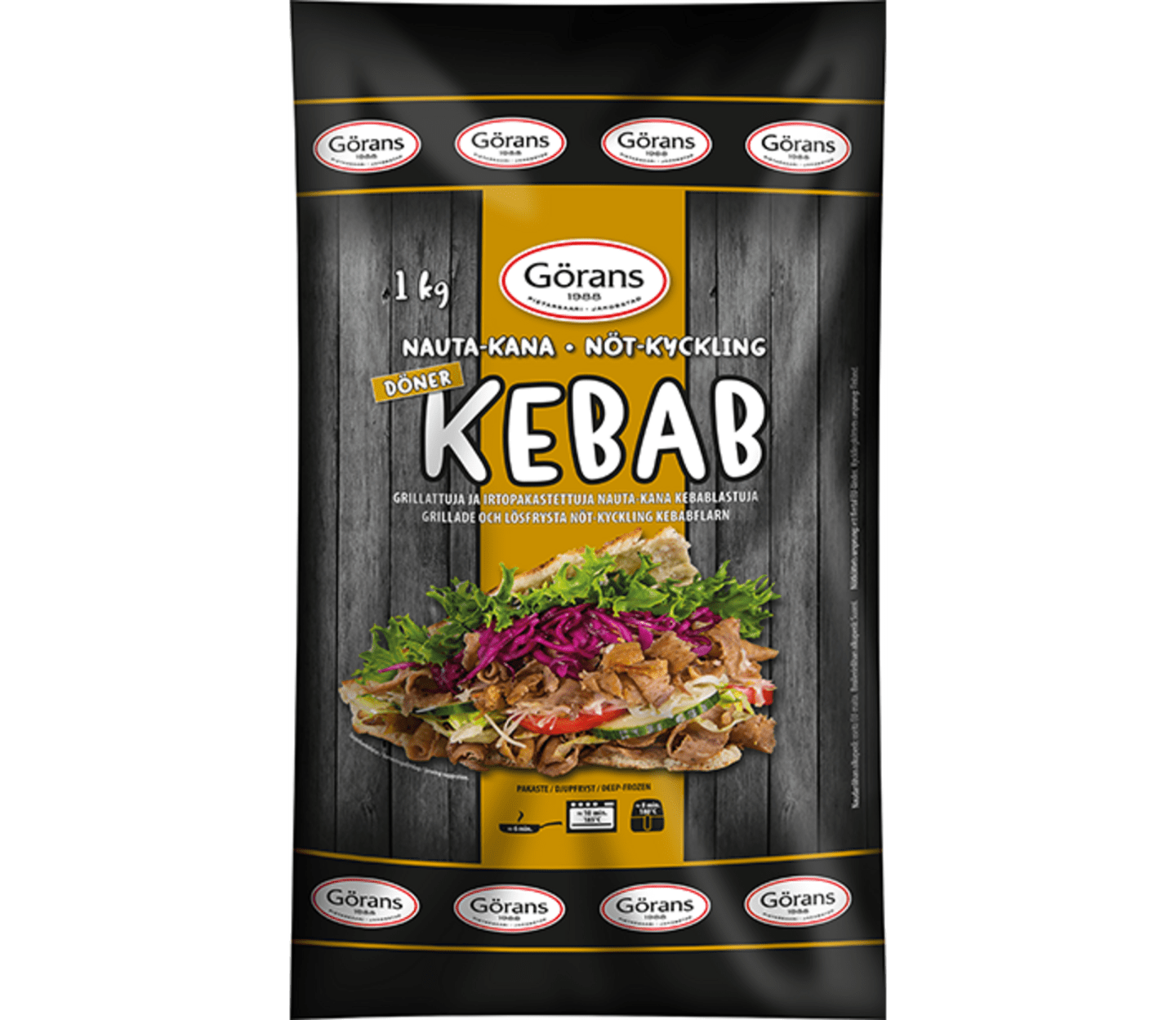 Kebabflarn döner nöt-/kyckling 1kg
