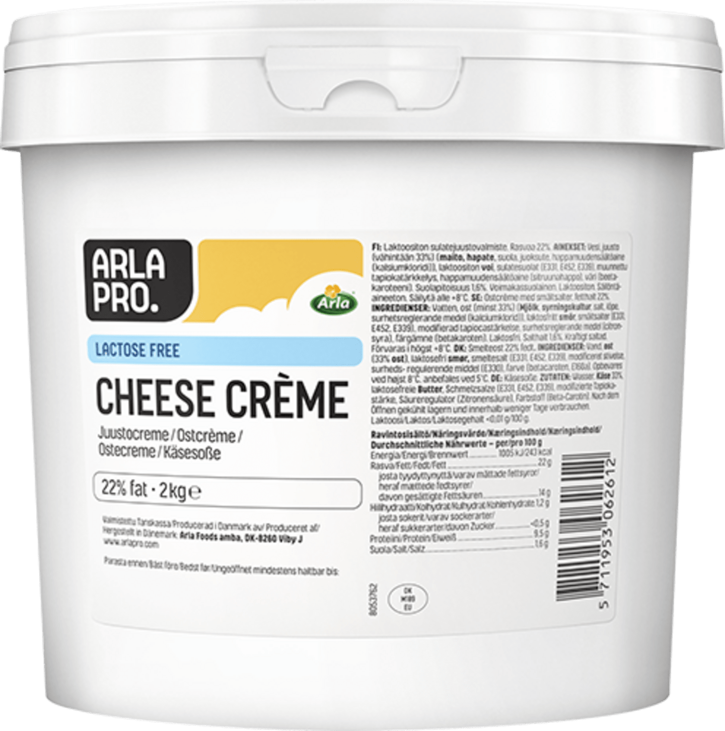 Mild Ostcreme 22% laktosfri 2kg